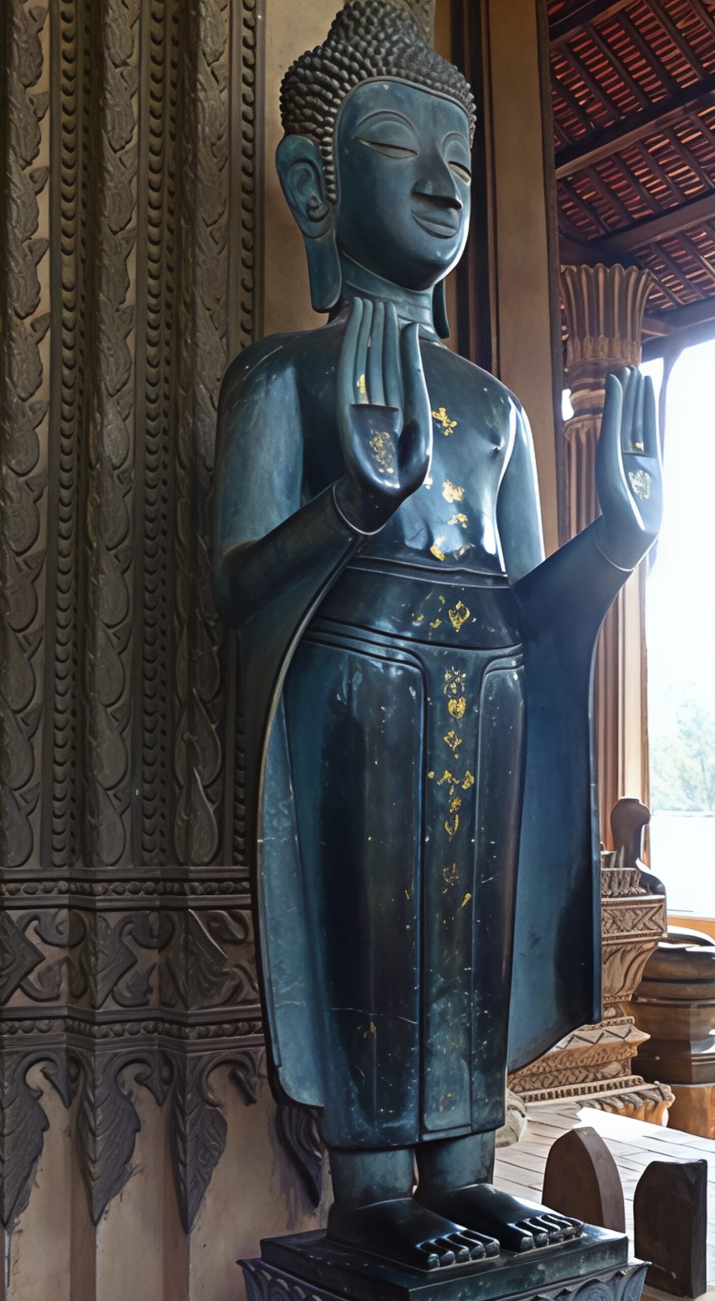Statue_of_Buddha_(Bhayamudra),_at_the_Haw_Phra_Kaew_Museum_(Vientiane)